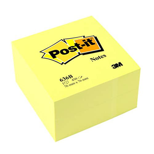 Post-it cube 76 x 76 mm jaune pastel