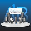 50 Implants + 50 Piliers + 50 Analogues (Tout au choix) - AB Dental