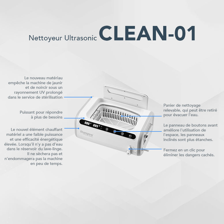 Nettoyeur à ultrason 3,5 L CLEAN-01 - Runyes - Safe Implant