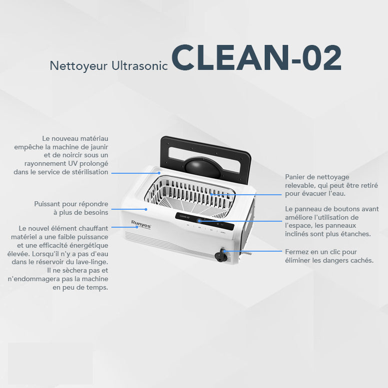 Nettoyeur à ultrason 6 L CLEAN-02 - Runyes - Safe Implant