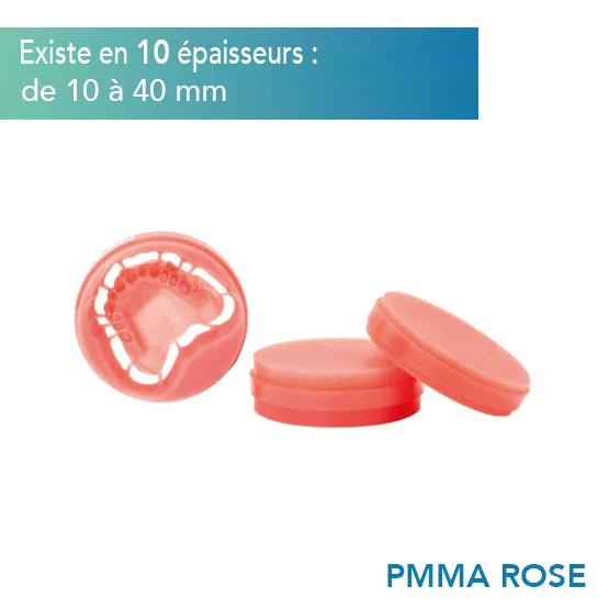 Disque PMMA Rose 98/95 mm - existe en 10 épaisseurs - HUGE - Safe Implant