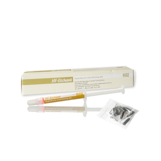 HF-Echant - Gel de mordançage à l'acide fluorhydrique - 1,2 mL/seringue + 10 embouts - HUGE - Safe Implant
