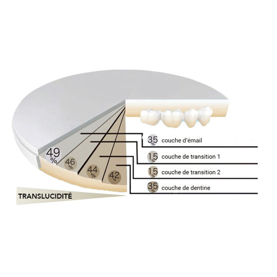 Disque zircone Ziris en teinte A, B,C ou D / Ø 98 mm - HUGE - Safe Implant