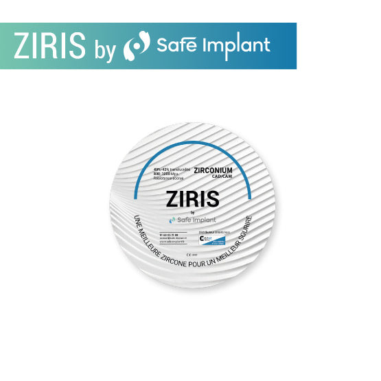 Disque zircone Ziris en teinte A, B,C ou D / Ø 98 mm - HUGE - Safe Implant