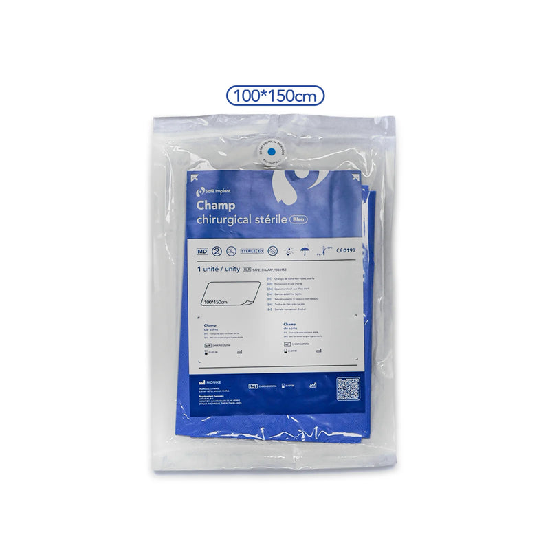 Champ chirurgical stérile Safe Implant 100 x 150 cm – usage médical ou dentaire