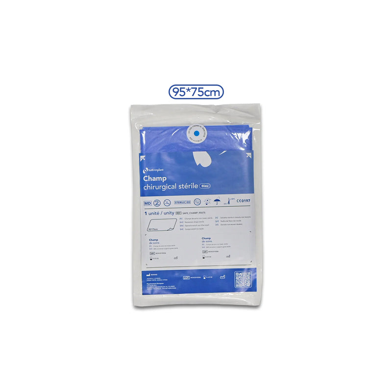 Champ chirurgical stérile Safe Implant 95 x 75 cm – usage médical ou dentaire