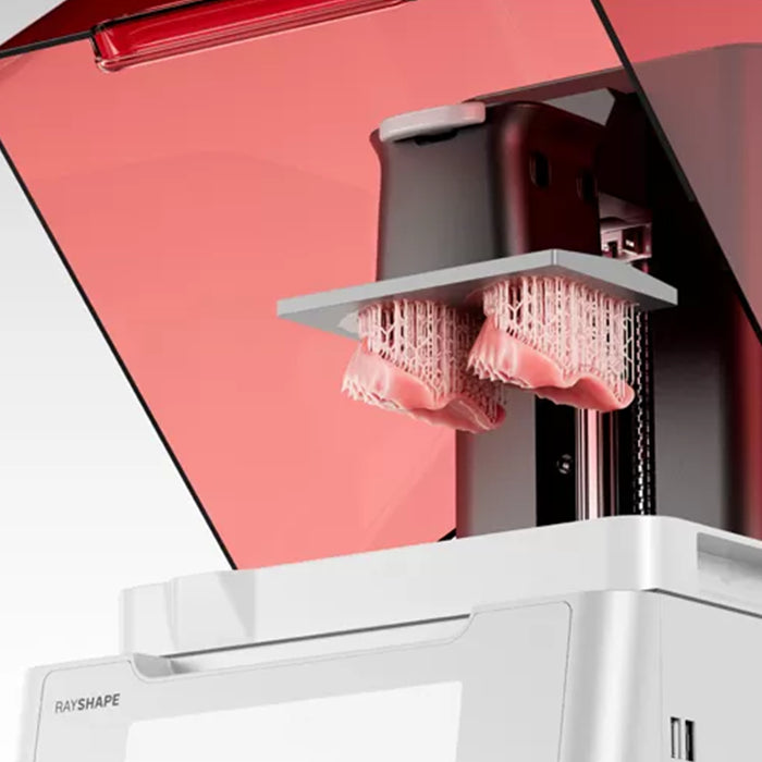 Vue avant de l’imprimante 3D Edge Mini Rayshape avec double plateau d’impression pour usage dentaire - Safe Implant