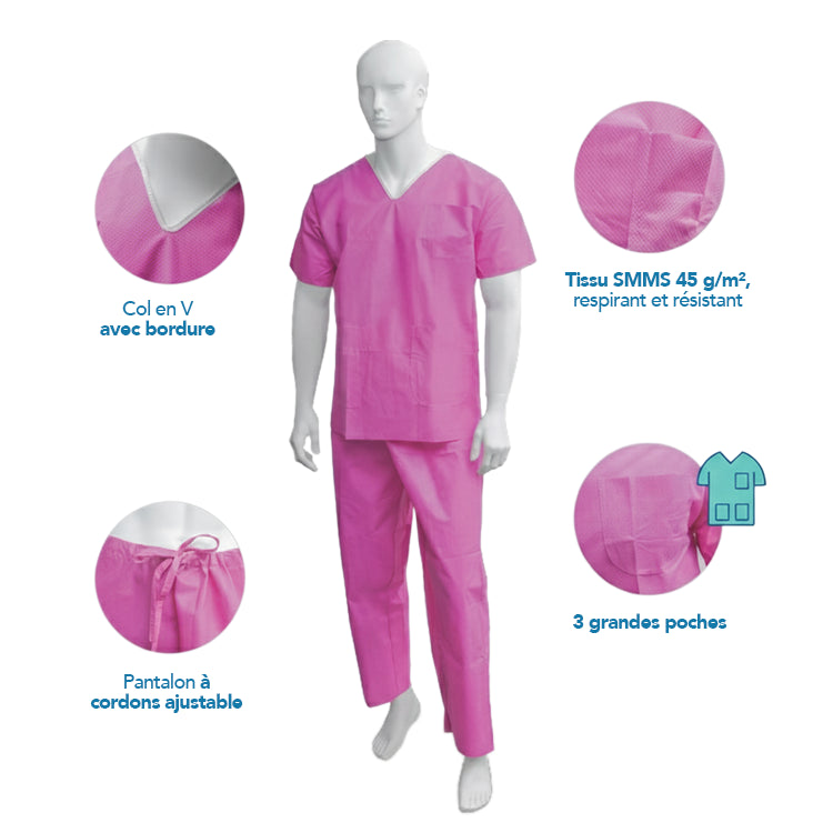 Pyjama de bloc à usage unique en polypropylène Non-tissé SMMS - Mercator - Safe Implant