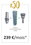 Offre mensuelle - 50 implants + piliers + vis de cicatrisation + Safe first kit - Safe Implant