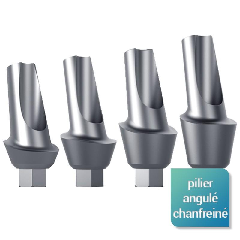 Piliers angulés chanfreinés 15° larges - Safe Implant