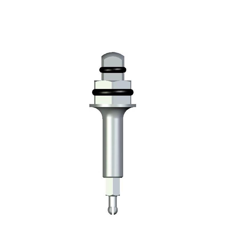 Tournevis prothétique et implantaire pour clefs à cliquet double adaptabilité carré type  Zimmer Biomet™ et ou au clef d'hexagone 6,35 mm
