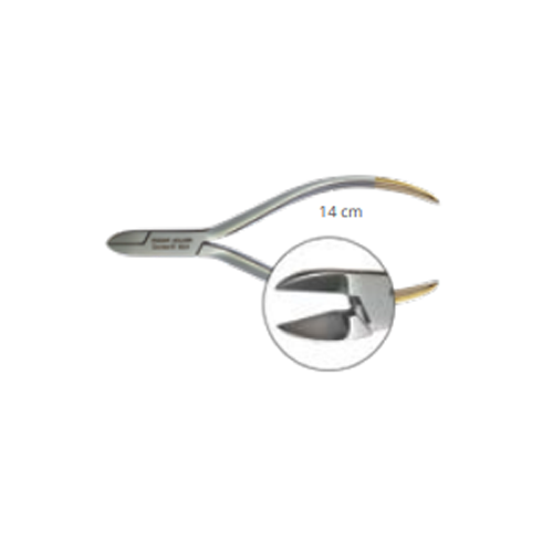 PINCE COUPANTE A TRANCHANTS OBLIQUES - Mors Carb. Tungsten - 14 cm  - ACTEON - Safe Implant