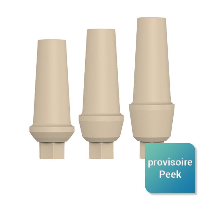 Pilier provisoire droit en Peek connexion pour hexagone interne Ø 2.43mm - Safe Implant