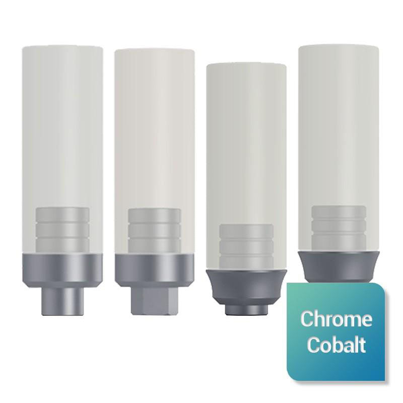 Piliers calcinables base Chrome cobalt Plateforme standard anti et rotationnelle de 1 à 3 mm - Safe Implant