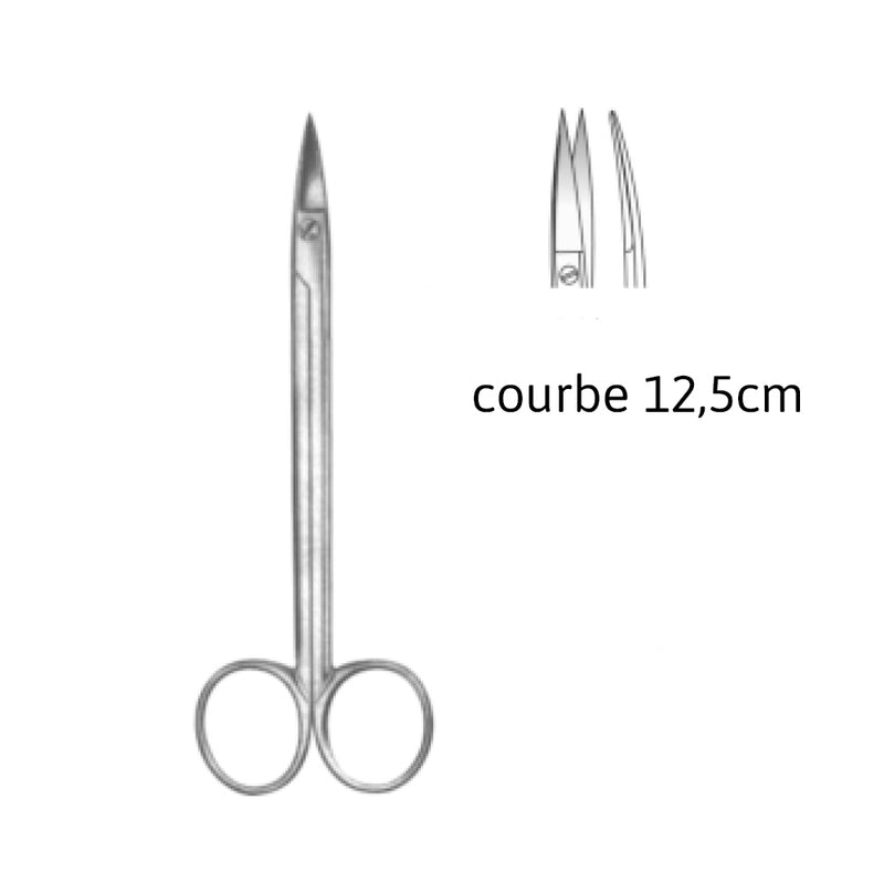 Ciseaux chirurgicaux Quinby courbes 12,5cm