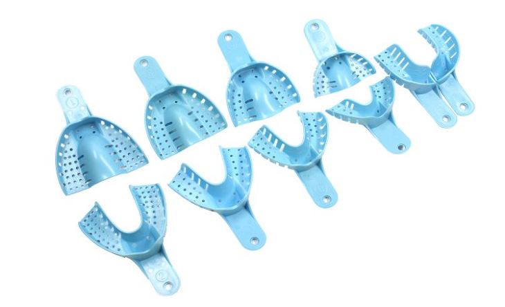 Lot de 10 porte-empreintes perforés autoclavables en plastique - Safe Implant